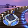 thumbnail image 1 of Quntis 4 Pack Solar Deck Lights Outdoor, Blue+White Solar Powered Driveway Lights, IP68 Waterproof Solar Dock Lights Warning Step Lights, Sidewalk Marker Lights for Path Stair Dock Garage, 1 of 9
