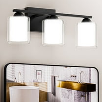 Quntis Bathroom Light Vanity Fixtures, 3 Light LED Black Vanity Light, CR90 Wall Sconces Lighting, 2000Lumens Modern restaurant Light Fixtures over Mirror for Living Room