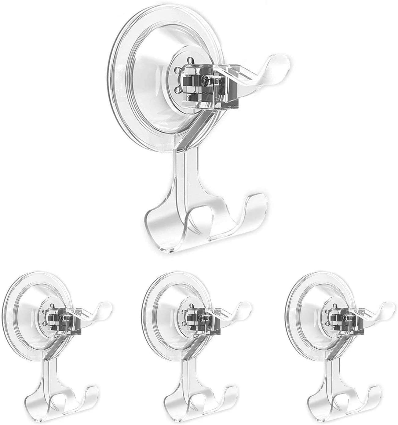 Clear Plastic Suction Cup Hooks for Bathroom and Kitchen