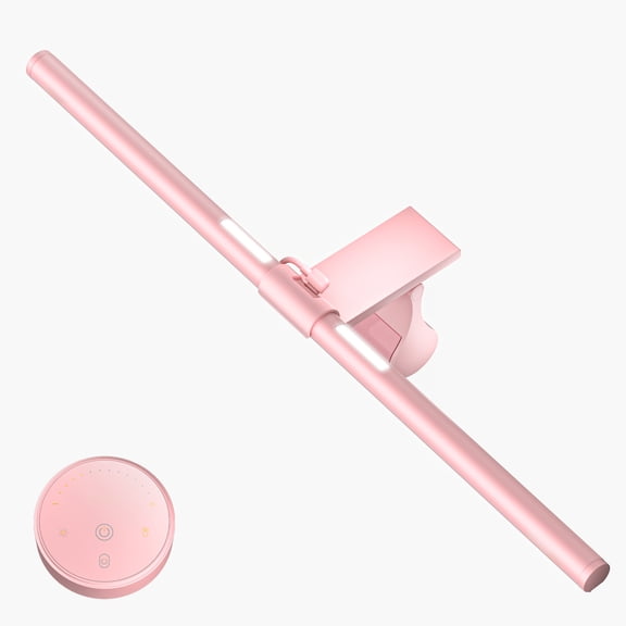 Quntis Monitor Light Bar, Eye-Care No Screen Glare Screen Light Bar, Stepless Dimming Monitor Light As Gifts for Girls for Home Office Gaming Reading, Pink