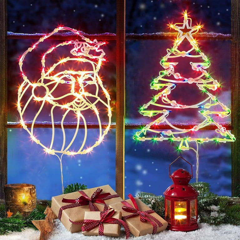 Light up window christmas hot sale decorations