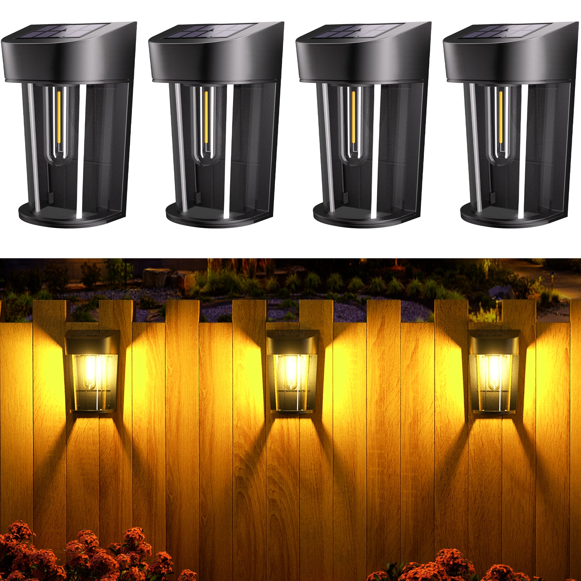 Luminar Outdoor Solar LED Brown Finish Fence Lights, 4 Pack - Yahoo Shopping