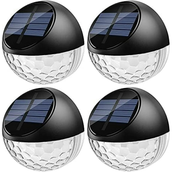 Quntis Solar Fence Lights, Quntis 4 Pack  LED Solar Wall Lights Outdoor, IP65 Waterproof  Solar Deck lights for Wall Deck Post Patio Yard Stairway Path Porch, Warm White