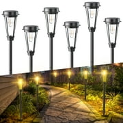 Quntis Solar Pathway Lights 6 Pack , Solar Garden Lights Outdoor IP 65 Waterproof , Solar Lights Outdoor for Yard Walkway Lawn Garden