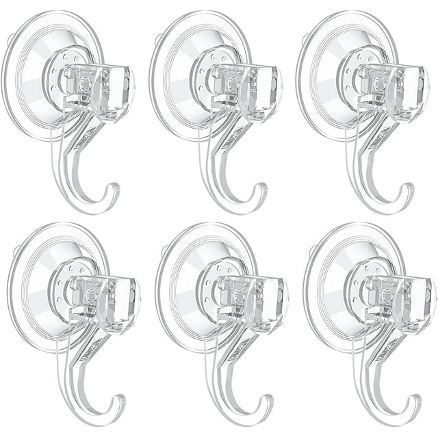 Quntis Suction Cup Hooks, 6 Pack Reusable Waterproof Outdoor Wreath
