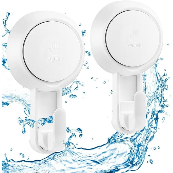 Quntis Suction Cup Hooks,  Powerful Vacuum Wreath Hanger - Reusable Removable Waterproof Shower Hooks for for Windows Kitchen Bathroom Christmas Decorations - 2 Pack