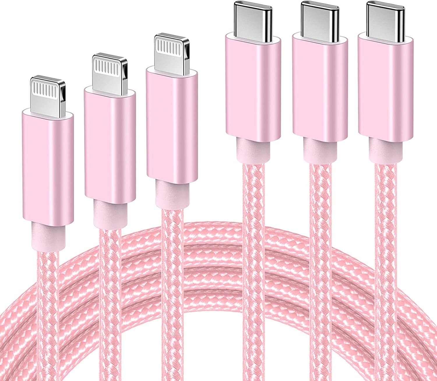 Quntis USB C to Lightning Cable, 3 Pack 3/6/10ft MFi Certified iPhone