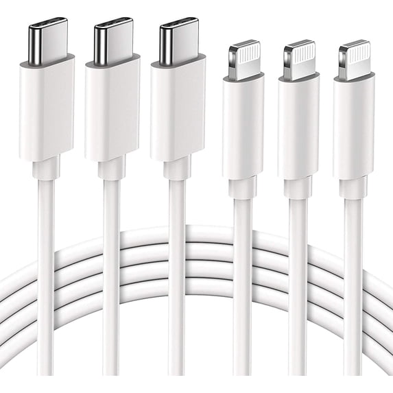 Quntis USB C to Lightning Cable, 3 Pack 3ft Type C Charger Cord Compatible with Phone 15 14 13 12 11 Pro Max Xs Max XR X - White