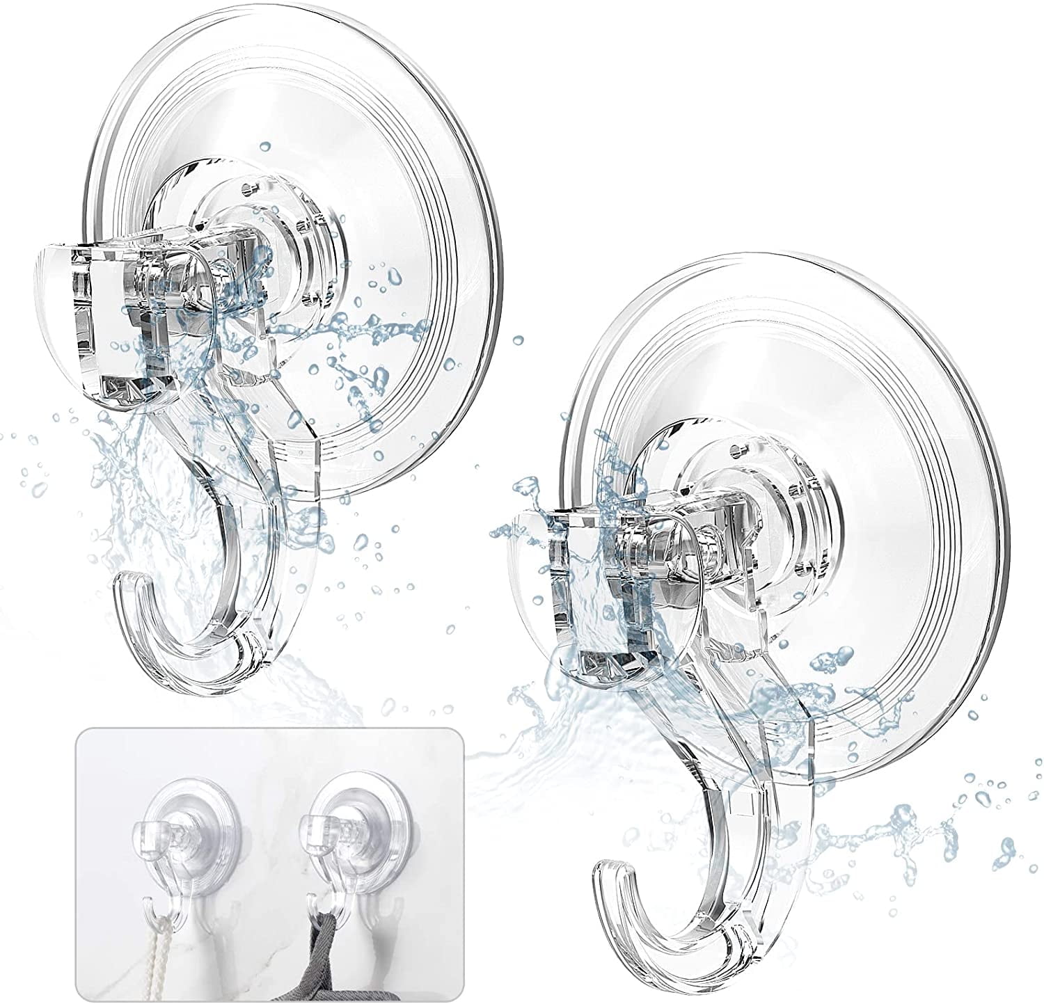 Quntis Wreath hanger, 2 Pack Heavy Duty Suction Cup Hooks Reusable