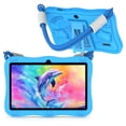 thumbnail image 1 of QunyiCo Kids Tablet 7 inch,Android 13 Tablet for Kids 3-7,4GB RAM 32GB ROM,1024 * 600 IPS Touch Screen,Parental Control,Tablet with Protective Case,Blue, 1 of 9