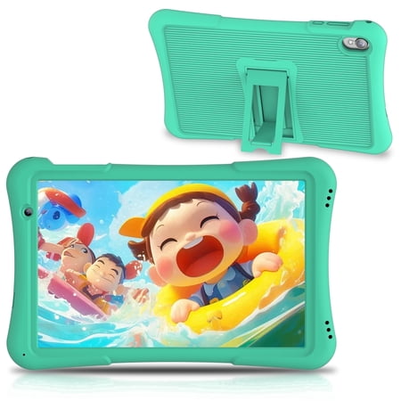 QunyiCo Kids Tablet 10 inch,Android Tablet for Kid,4GB RAM 32GB ROM,Quad Core Processor,Parental Control,1280 * 800 Resolution,6000mAh Battery,Green