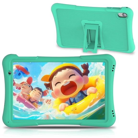 QunyiCo Kids Tablet 10 inch,Android Tablet for Kid,4GB RAM 32GB ROM,Quad Core Processor,Parental Control,1280 * 800 Resolution,6000mAh Battery,Green