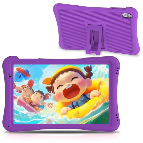QunyiCo Kids Tablet 10 inch,Android Tablet for Kid,4GB RAM 32GB ROM,Quad Core Processor,Parental Control,1280 * 800 Resolution,6000mAh Battery,Purple
