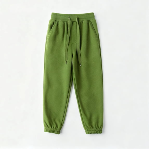 Qunyiney Athletic Sweatpants for Boys Lightweight Cotton with Pockets Joggers Elastic Waist Relaxed Fit for School and Sports Solid Drawstring Sweatpants Size 4-5