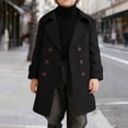 thumbnail image 1 of Qunyiney Double Breasted Trench Coats Boys Mid-Length Black Winter Overcoat Notch Lapel with Pockets Long Sleeve Mid-Length Boy’s Jacket 2 Years, 1 of 8