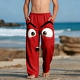thumbnail image 1 of Qunyiney Graphic Pants for Boys with Pockets Funny Pants Beach Elastic Waist Wide Leg Relaxed Fit Pants Size 6, 1 of 9