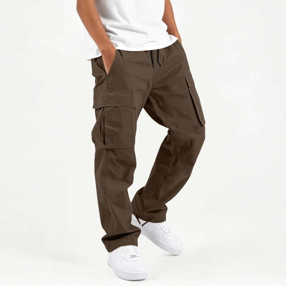 Qunyiney Open Bottom Sweatpants for Boys Athletic Cotton with Pockets Cargo Pants Drawstring Elastic Waist Solid for School and Play Loose Fit Sweatpants Size 5-6years