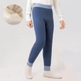 thumbnail image 1 of Qunyiney Pants for Boys Fleece Blue Winter Leggings Elastic Waist Warm Slim Fit Pants Size 7, 1 of 6
