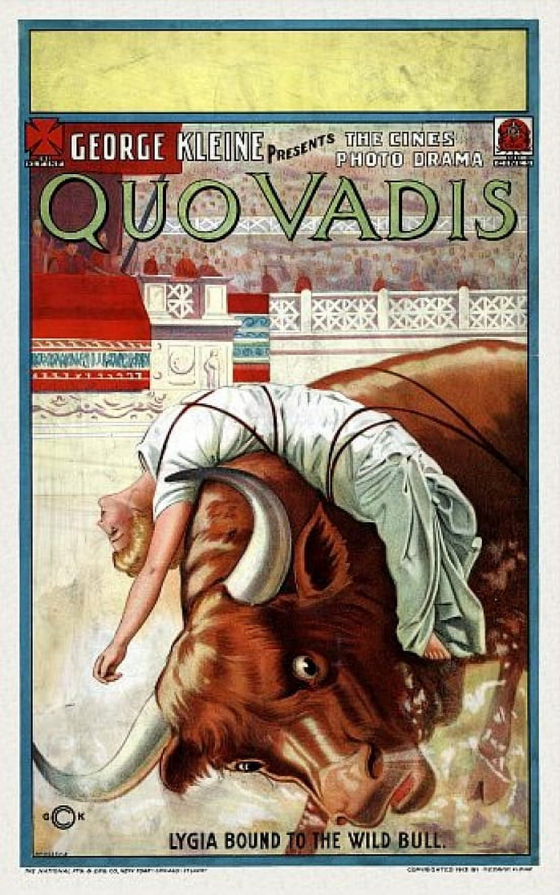 Quo Vadis George Kleine Movie Canvas Art - (18 x 24)
