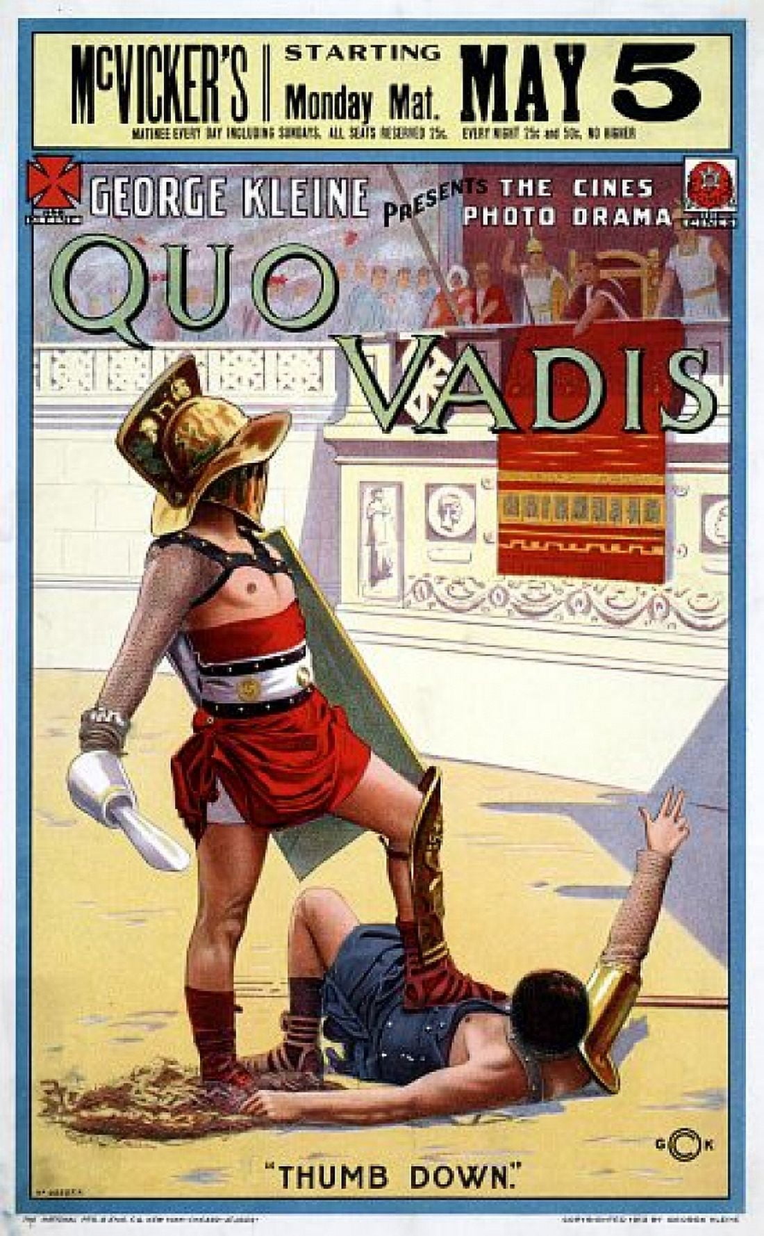 Quo Vadis George Kleine Movie Canvas Art - (24 x 36)