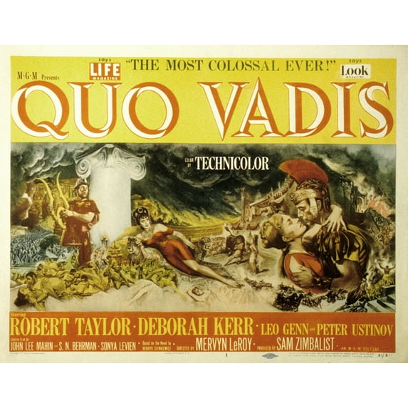 Quo Vadis Peter Ustinov Patricia Laffan Deborah Kerr Robert Taylor 1951. Movie Poster Masterprint (28 x 22)