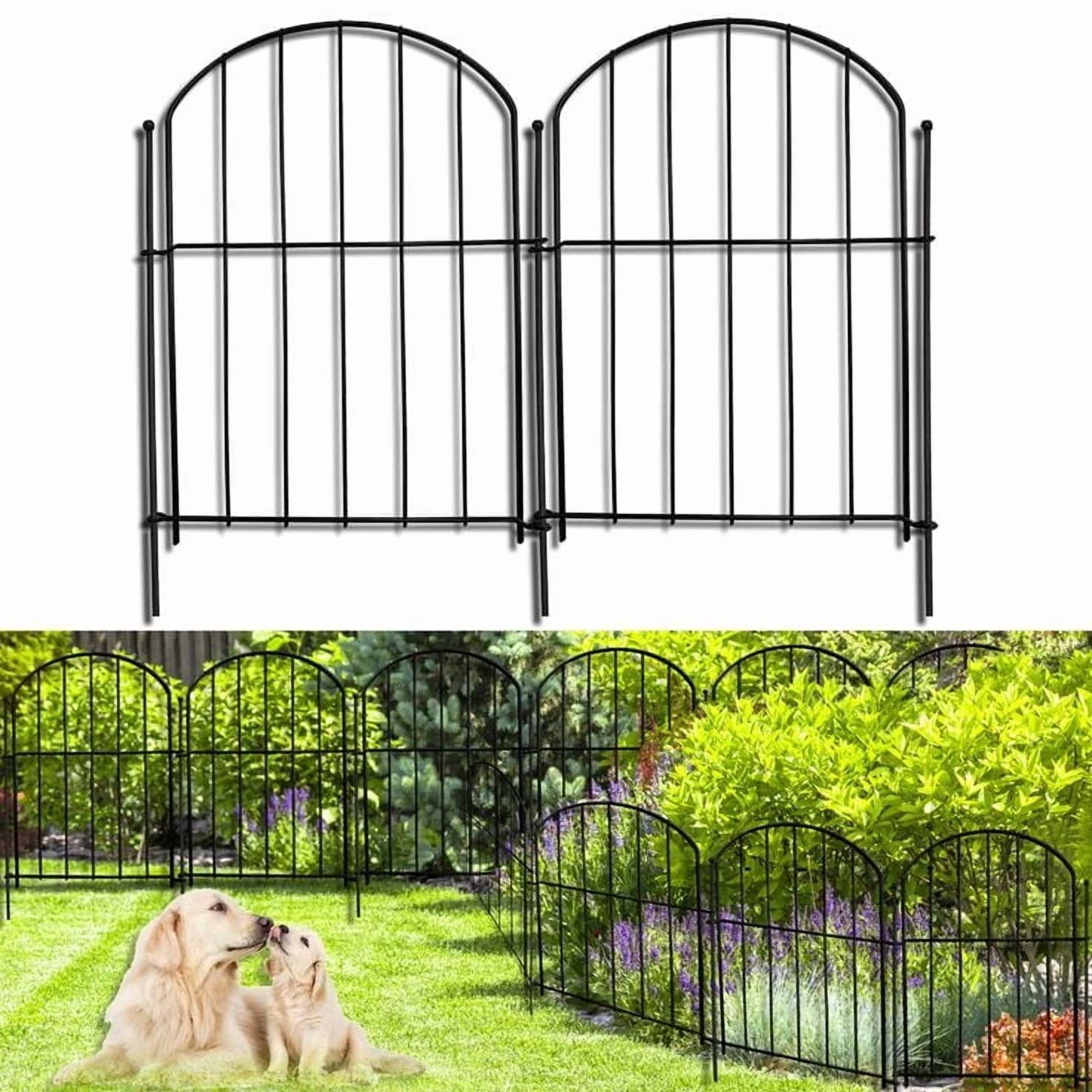 Quobiad 21in(H) x 26ft(L) Garden Fence Animal Barrier No Dig, 26 Panels Rustproof Arched Small Metal Fencing, 1.5in Gap Fence Border, Outdoor Decorative Fence for Yard Dogs Rabbits