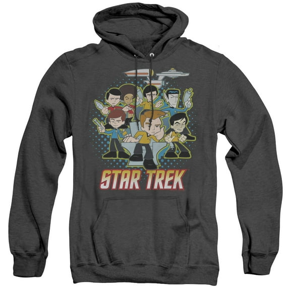 Quogs Quogs Collage Adult Heather Hoodie Sweatshirt Black