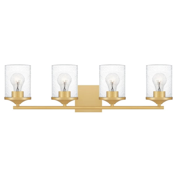 ABR8628AB Quoizel Lighting Abner - 4 Light Extra Large Bath Vanity in Transitional style - 28 Inches wide by 7.75 Inches high-Aged Brass Finish