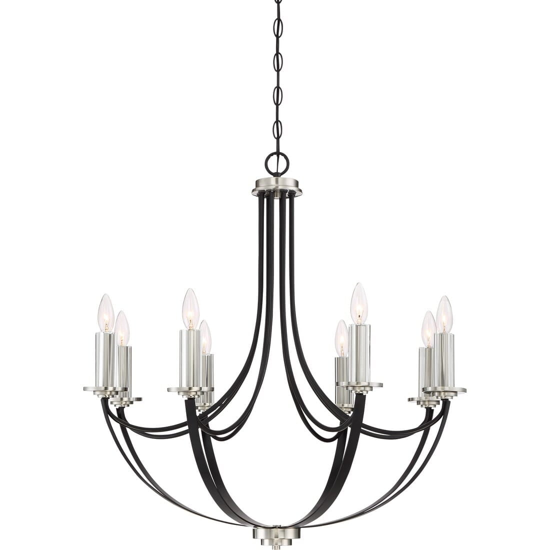 Mystic Black and Nickel 8-Light Candle Chandelier