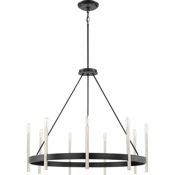 Quoizel Anthem 9-Light 29" Transitional Chandelier in Mystic Black