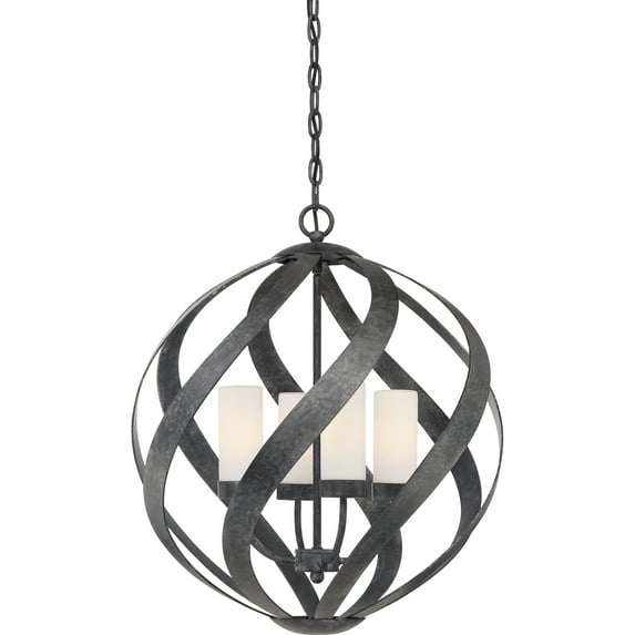 Quoizel Blacksmith 4-Light 20" Pendant Light in Old Black Finish
