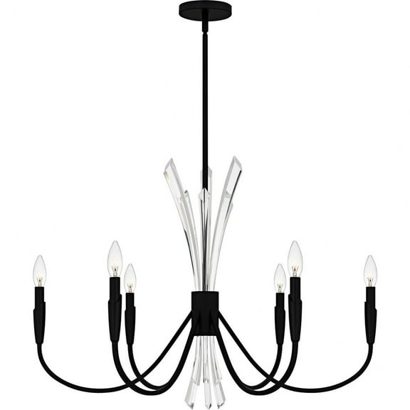 CCY5032MBK Quoizel Lighting Cecily - 6 Light Chandelier-24.25 Inch Tall and 32 Inch Wide-Matte Black Finish