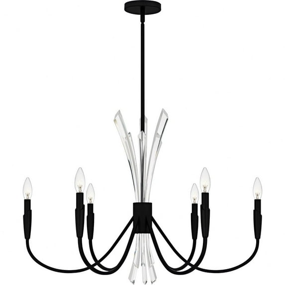 CCY5032MBK Quoizel Lighting Cecily - 6 Light Chandelier-24.25 Inch Tall and 32 Inch Wide-Matte Black Finish