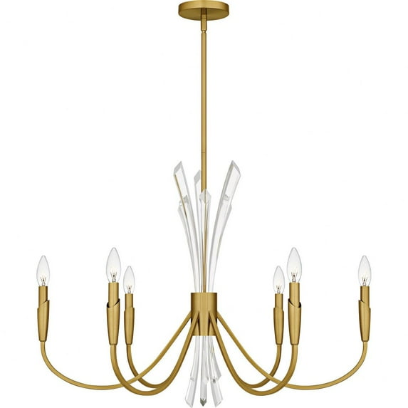 CCY5032BRG Quoizel Lighting Cecily - 6 Light Chandelier-24.25 Inch Tall and 32 Inch Wide-Brushed Gold Finish