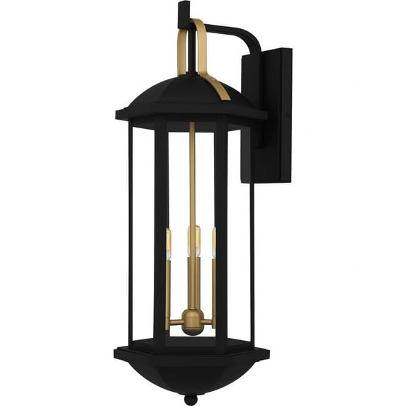 CFD8410MBK Quoizel Lighting Crestfield - 3 Light Outdoor Wall Lantern-26.25 Inch Tall and 10 Inch Wide