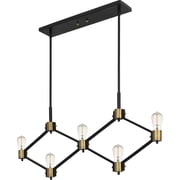 Quoizel Downing 5-Light 42" Kitchen Island Light in Matte Black