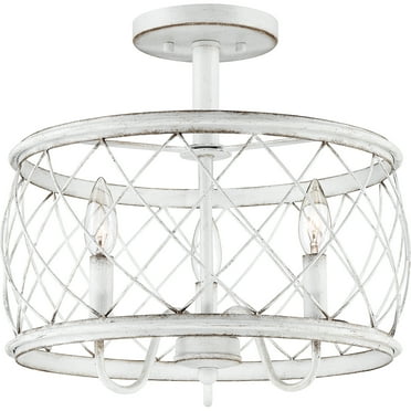 Quoizel Dury 3-Light 15" Ceiling Light in Antique White