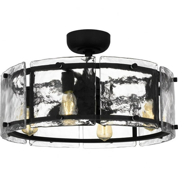 FTS3124EK Quoizel Lighting Fortress - 32W 4 LED Fandelier In Transitional Style-9.75 Inches Tall and 24.25 Inches Wide-Earth Black Finish