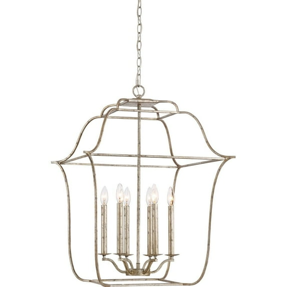 Quoizel GLY5206CS Gallery 22" 6-Light Foyer Chandelier in Century Silver Leaf