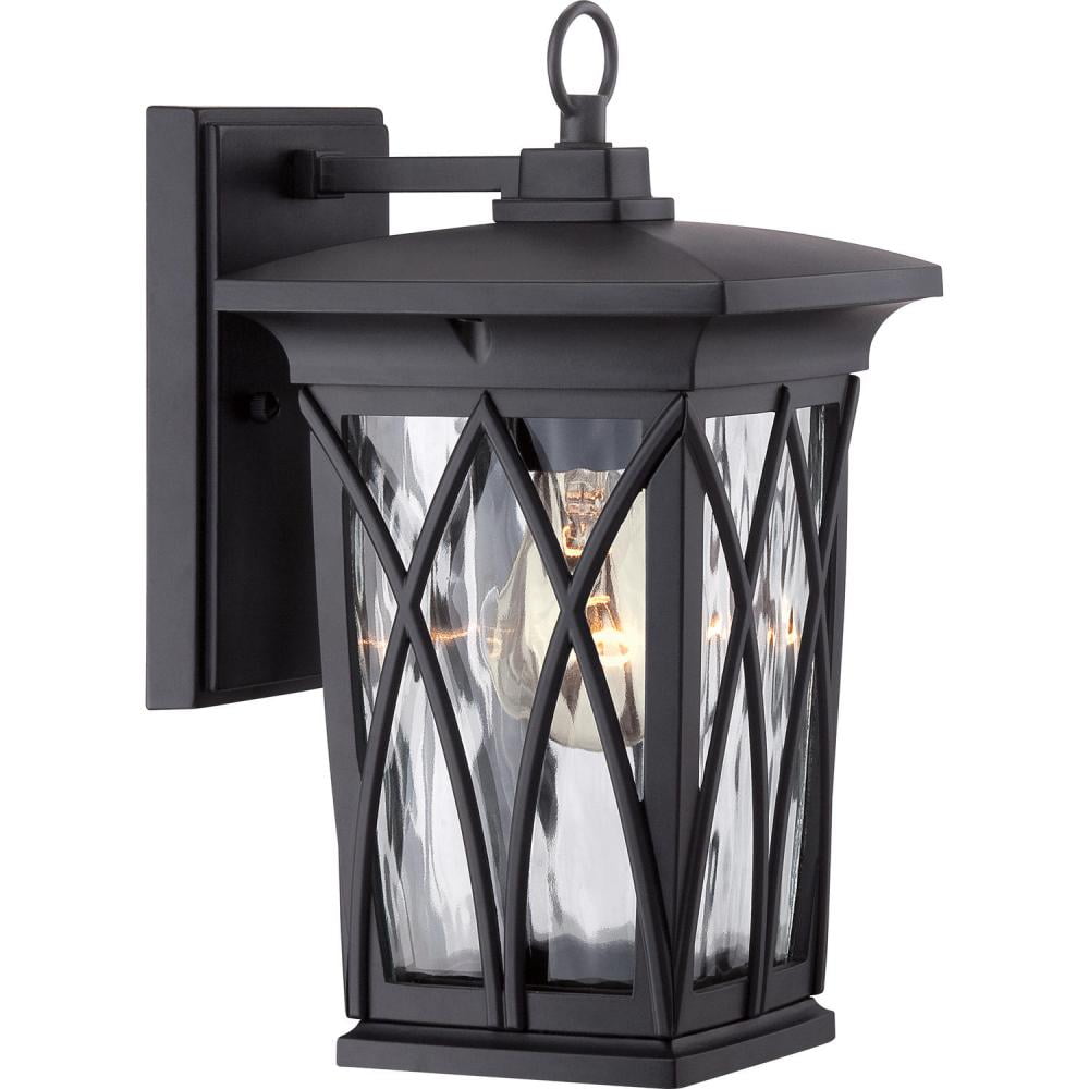 Quoizel GVR8406K Grover Outdoor Lantern Wall Sconce, 1-Light, 100 Watts, Mystic Black (11" H x 7" W)