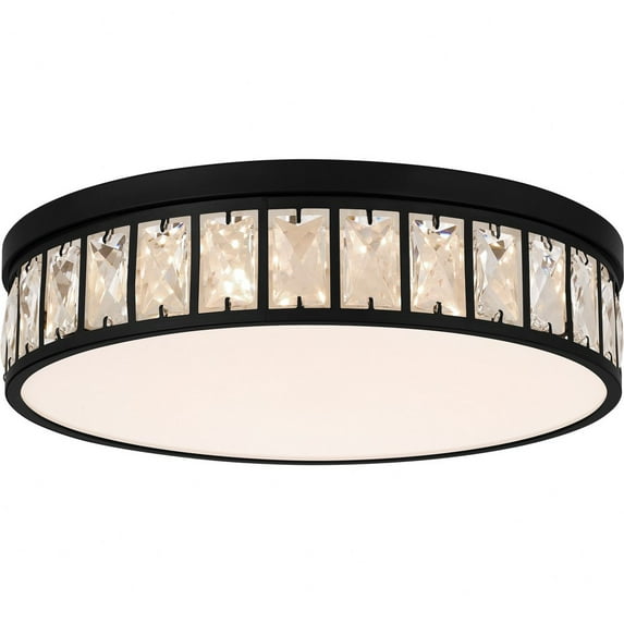 GIB1615MBK Quoizel Lighting Gibson - 31W LED Flush Mount In Modern Style-3.5 Inches Tall and 14.75 Inches Wide-Matte Black Finish