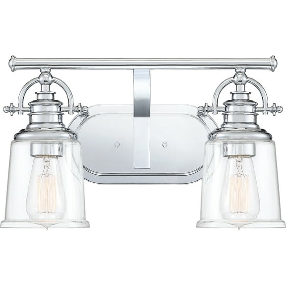 Quoizel Grant 2-Light 10" Bathroom Vanity Light in Polished Chrome