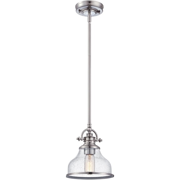 GRTS1508BN Quoizel Lighting Grant - 1 Light Small Mini Pendant-Brushed Nickel Finish    -Traditional Installation