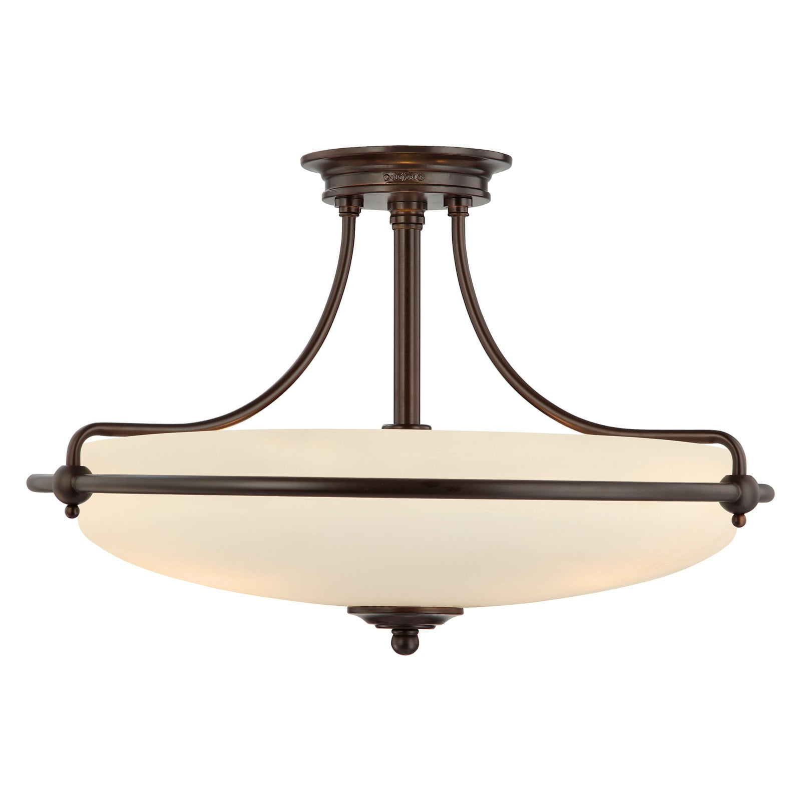 Elegant Palladian Bronze 21" Indoor/Outdoor Ceiling Light with Opal Glass
