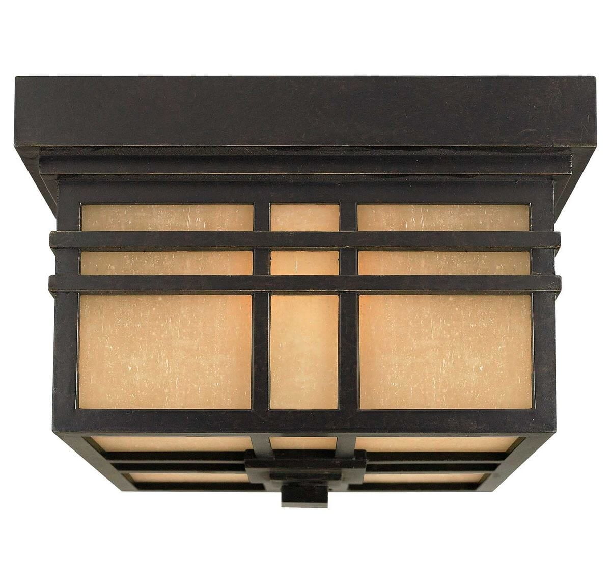 Imperial Bronze 11.5'' Outdoor Flush Mount with Linen Glass