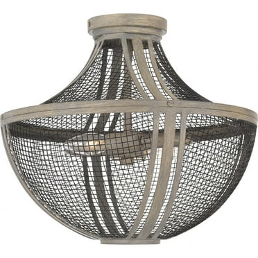 Quoizel Hallie 2-Light Distressed Grey Wood Semi-Flush Mount Light