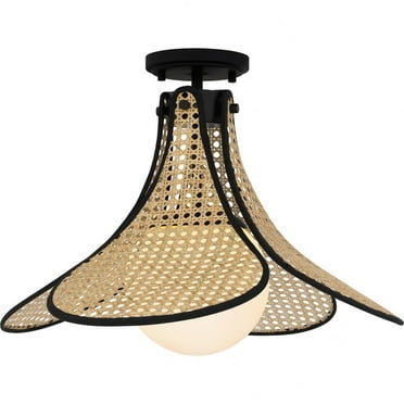 Quoizel Delilah 1-Light Matte Black Semi-Flush Mount Light