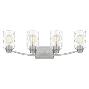 Troy Lighting Roxbury 4-Light Bath Vanity - 26" Wide, Graphite Finish & Provence Glass | Iron Construction, Incandescent Bulbs