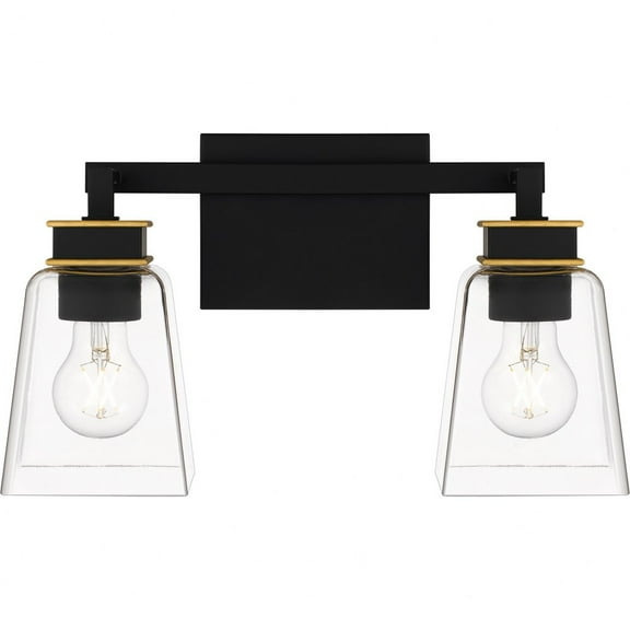 ALY8615MBK Quoizel Lighting Almany - 2 Light Bath Vanity-8.75 Inches Tall and 15.25 Inches Wide