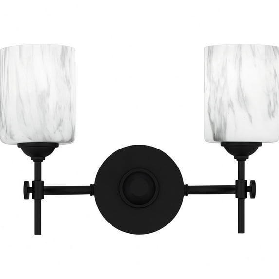 ARI8615MBK Quoizel Lighting Aria - 2 Light Bath Vanity-10 Inches Tall and 15 Inches Wide